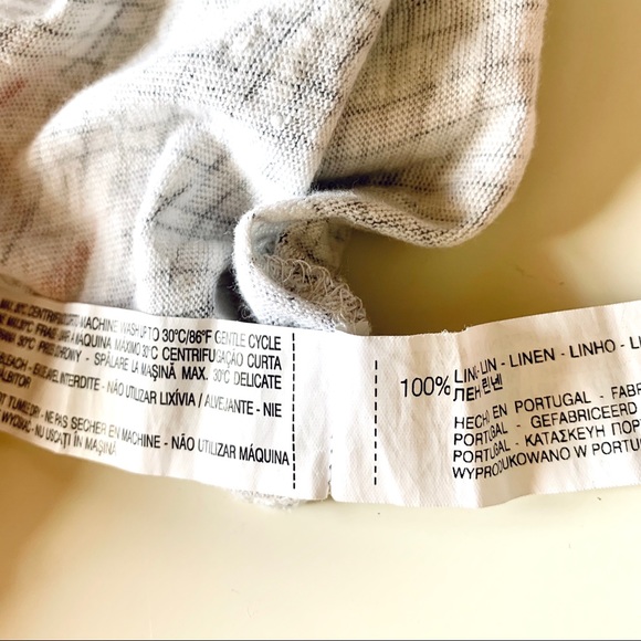 ZARA W&B Tropical floral linen tee Cream, coral, black patterned top Medium - Picture 6 of 9